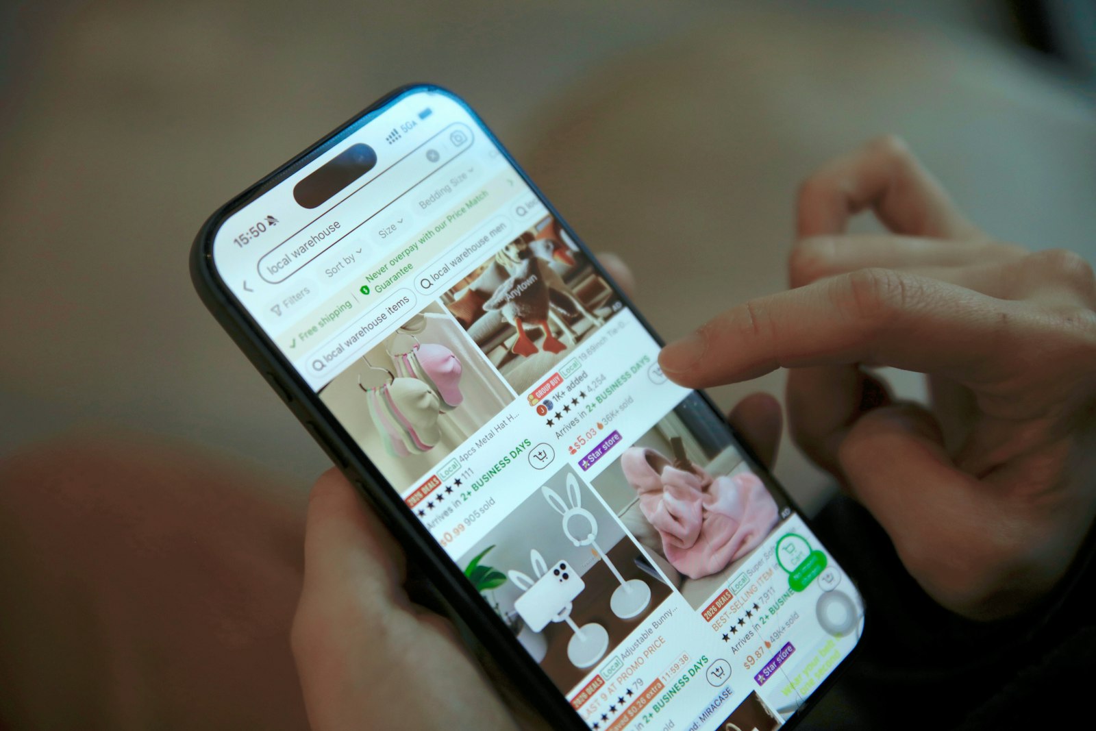 Shopper completing a purchase on a smartphone shopping app