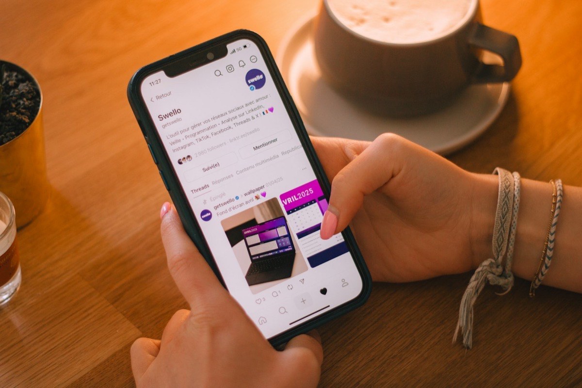 A shopper tapping through a social feed where a click-to-WhatsApp ad appears